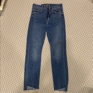 Mother the Mid Rise Dazzler Ankle Step Jeans